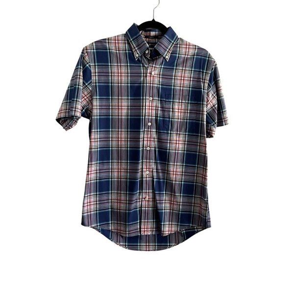 Lands' End Other - Lands' End Men SZ S - 14-14 1/2 Blue Plaid Short Sleeve Button Down Casual Shirt